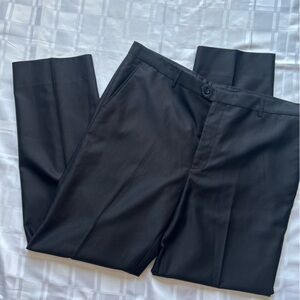 Dolce & Gabbana Black Wool Flat Front Trouser Pants